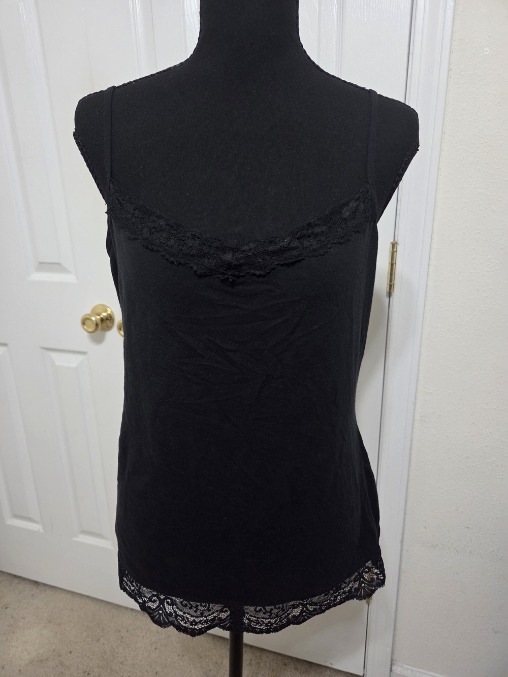 New York & Company Black Lace-Trim Camisole